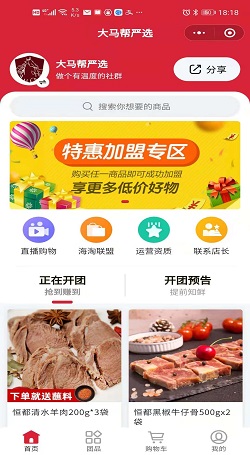 大馬幫嚴選:小程序團購商城-電商團購系統案例